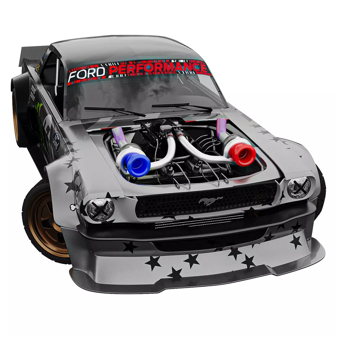 Hoonicorn Mustang V2 3D Model – High Poly Racing Car, OBJ and FBX - View 4