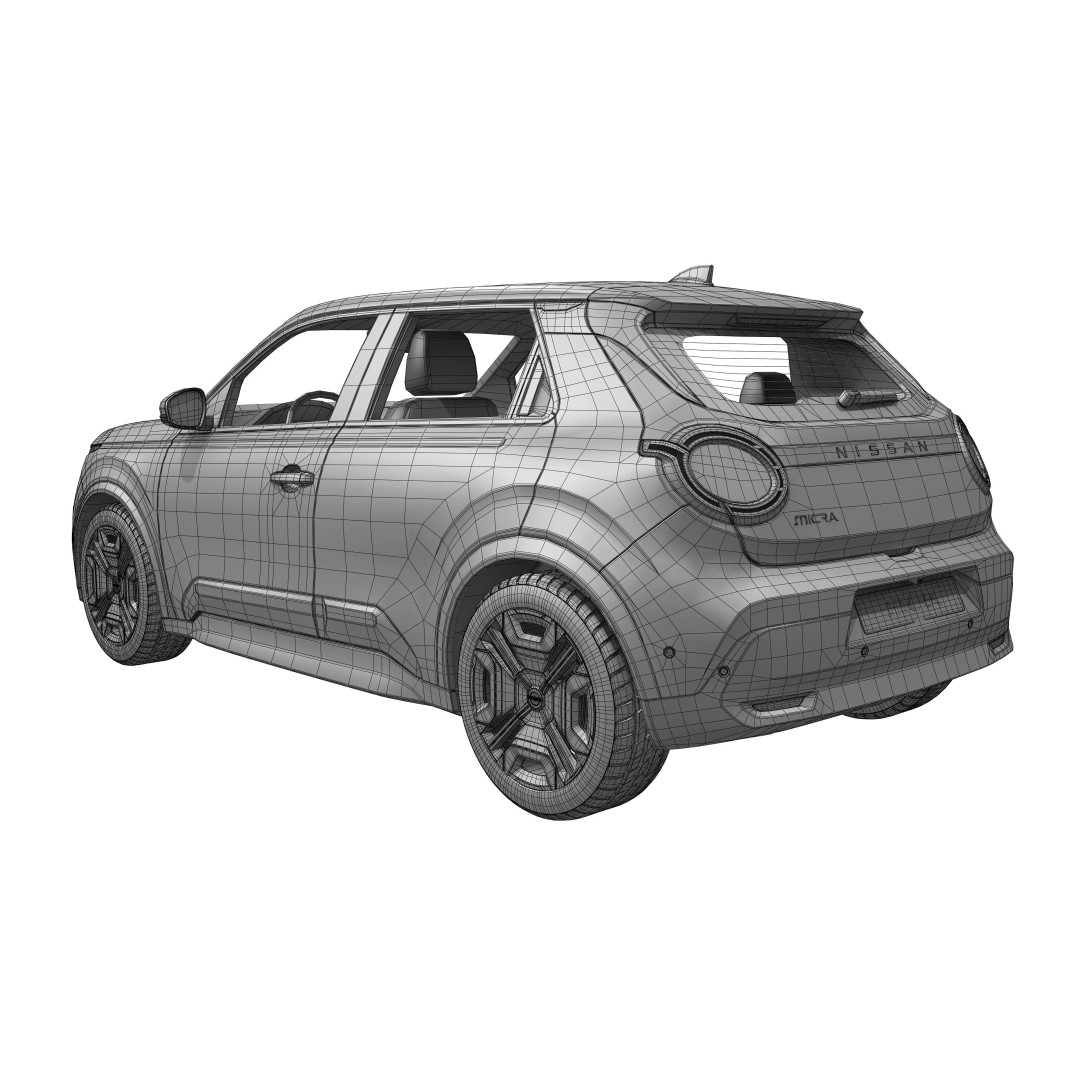 Nissan Micra 2026 3D Model – High Poly Vehicle for Archviz, FBX, OBJ - View 22
