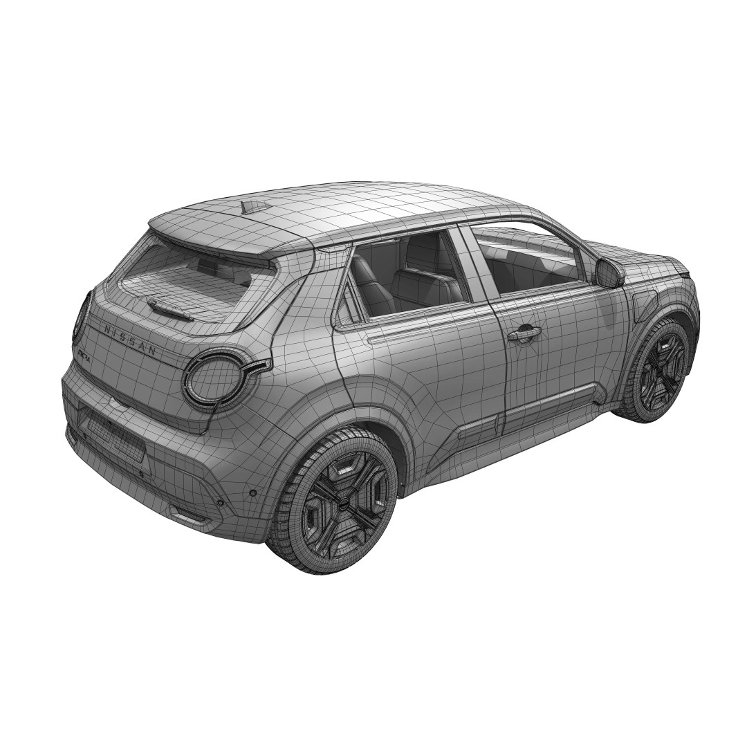 Nissan Micra 2026 3D Model – High Poly Vehicle for Archviz, FBX, OBJ - View 23