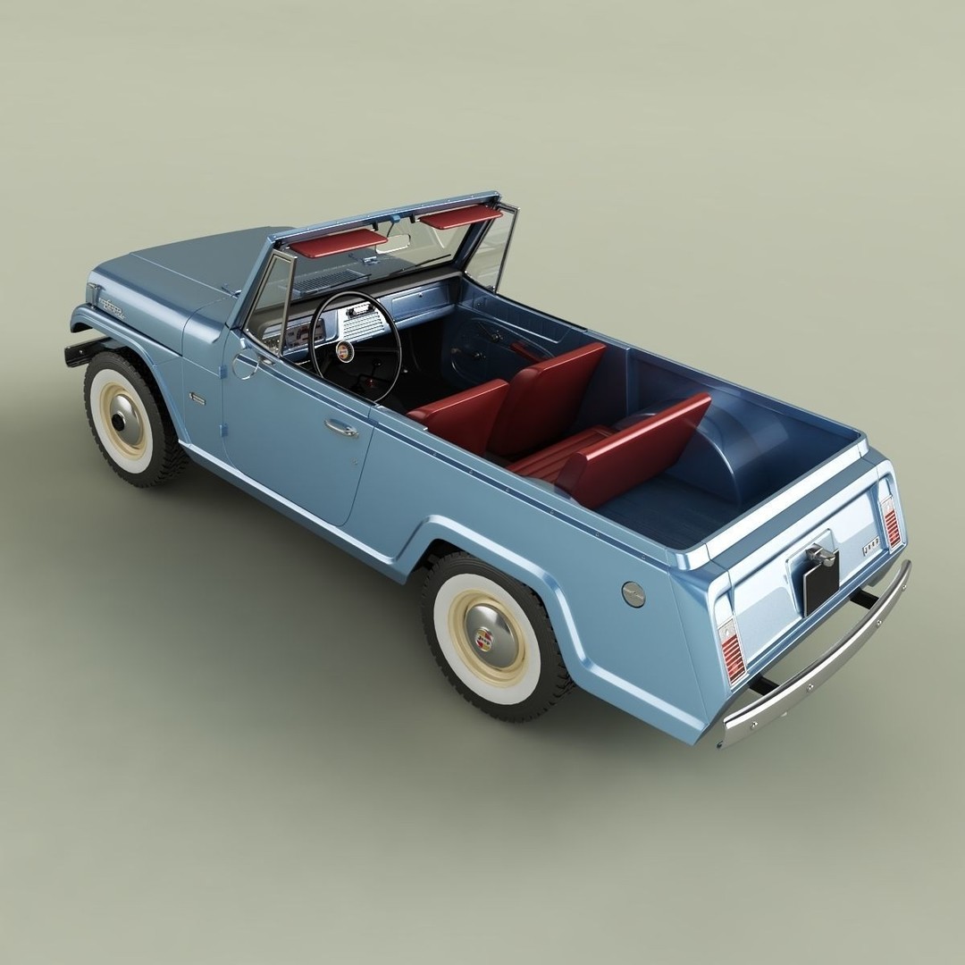 Jeepster Commando C101 3D Model – High Poly Antique Vehicle, FBX/OBJ - View 10