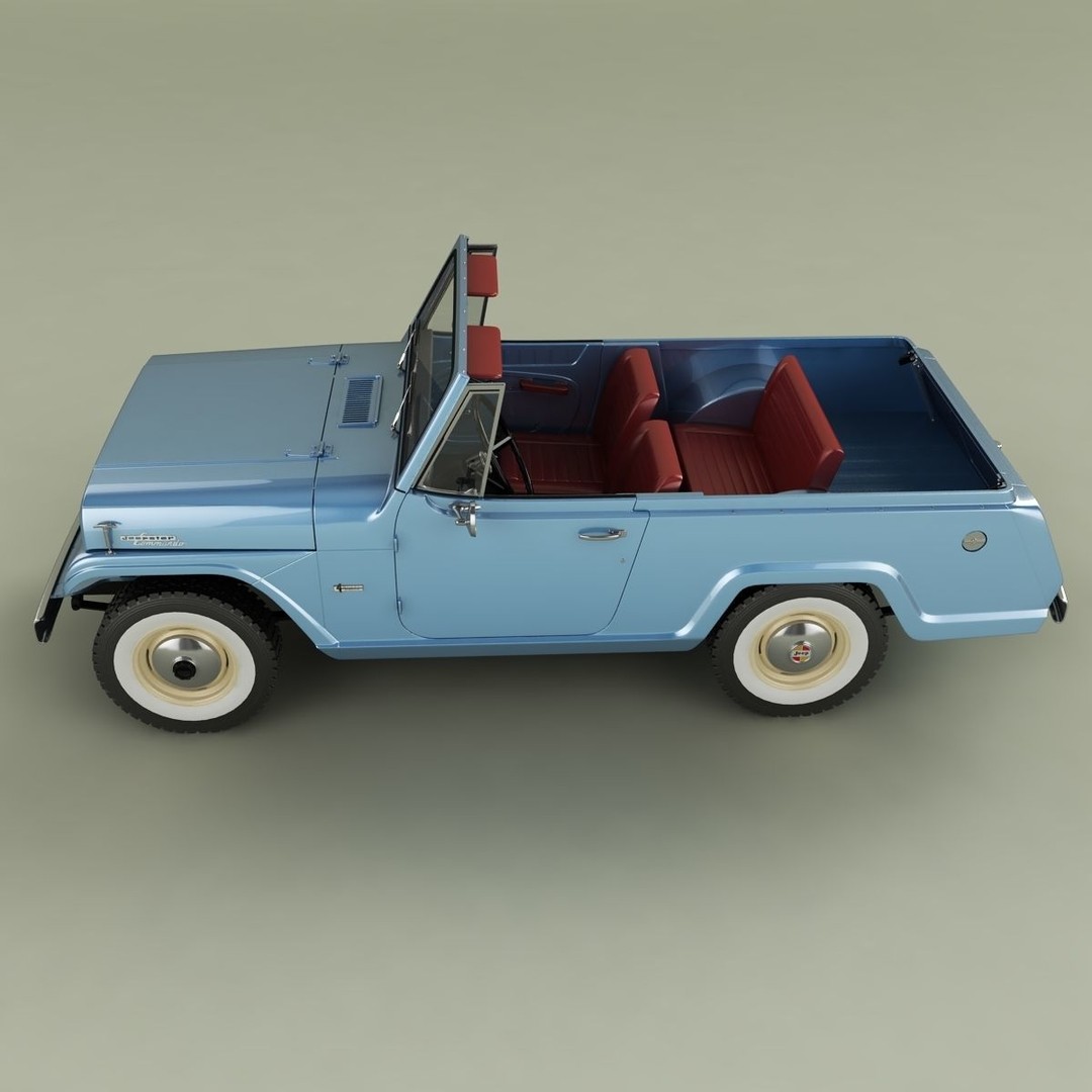 Jeepster Commando C101 3D Model – High Poly Antique Vehicle, FBX/OBJ - View 11