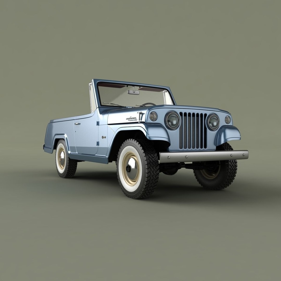 Jeepster Commando C101 3D Model – High Poly Antique Vehicle, FBX/OBJ - View 13