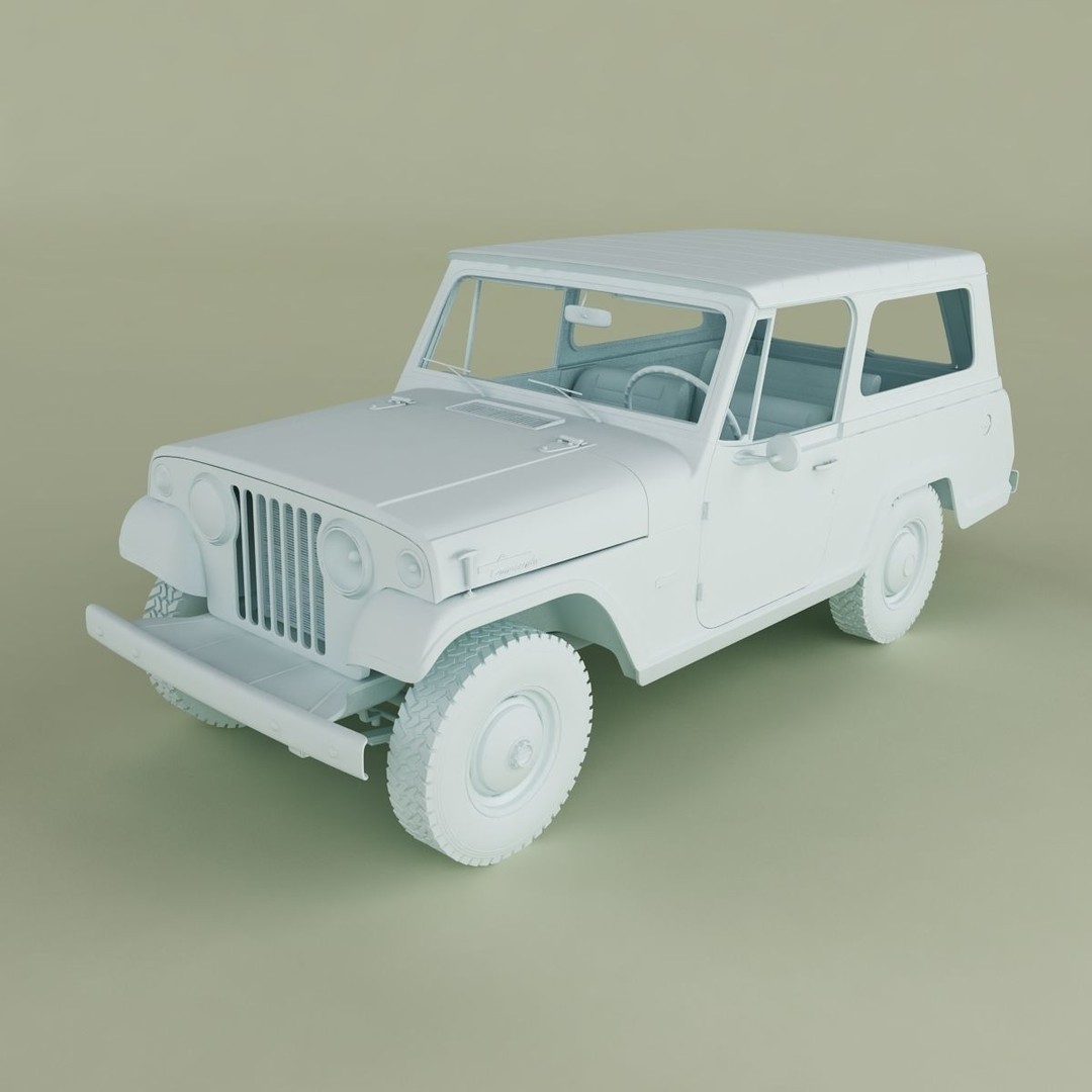 Jeepster Commando C101 3D Model – High Poly Antique Vehicle, FBX/OBJ - View 14