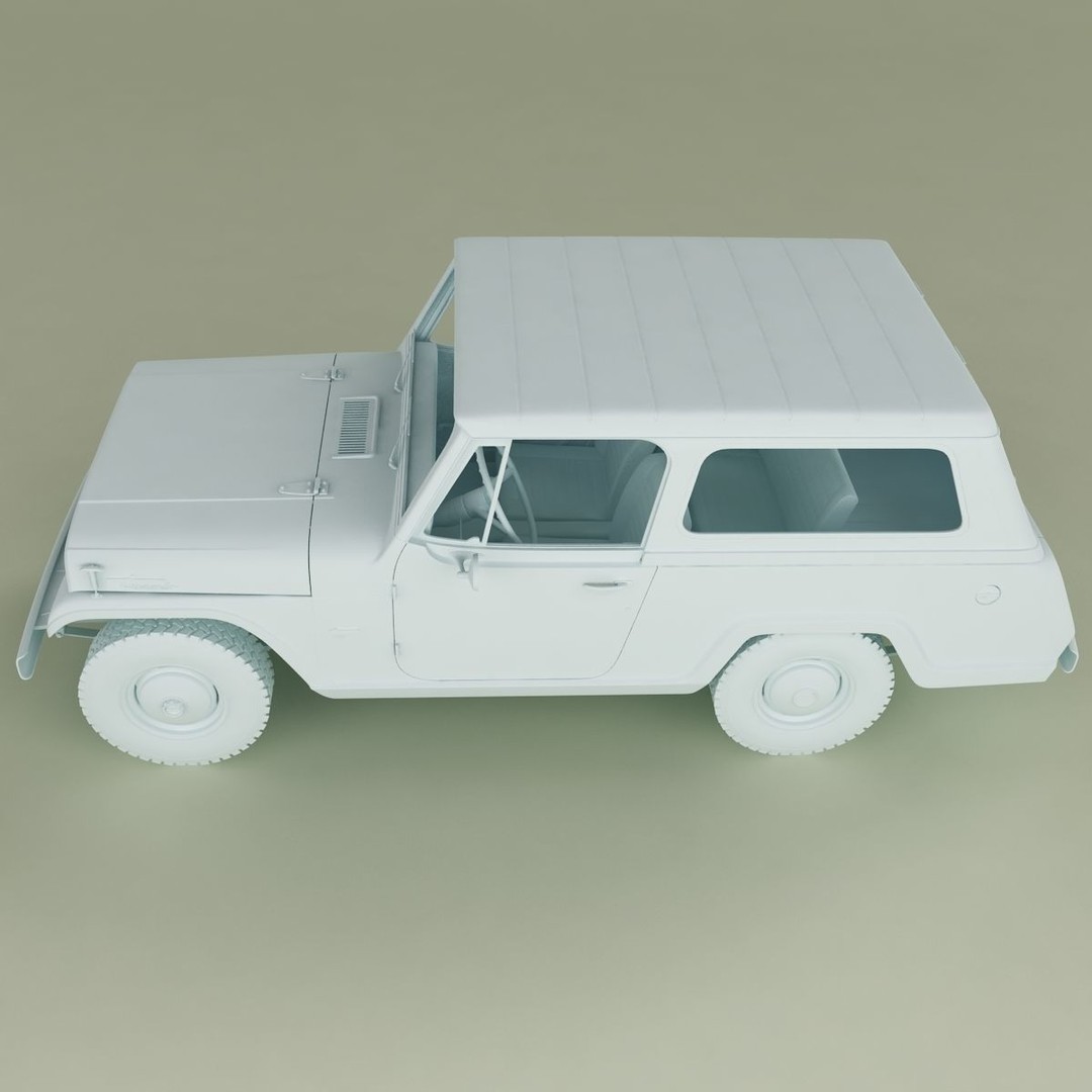 Jeepster Commando C101 3D Model – High Poly Antique Vehicle, FBX/OBJ - View 15