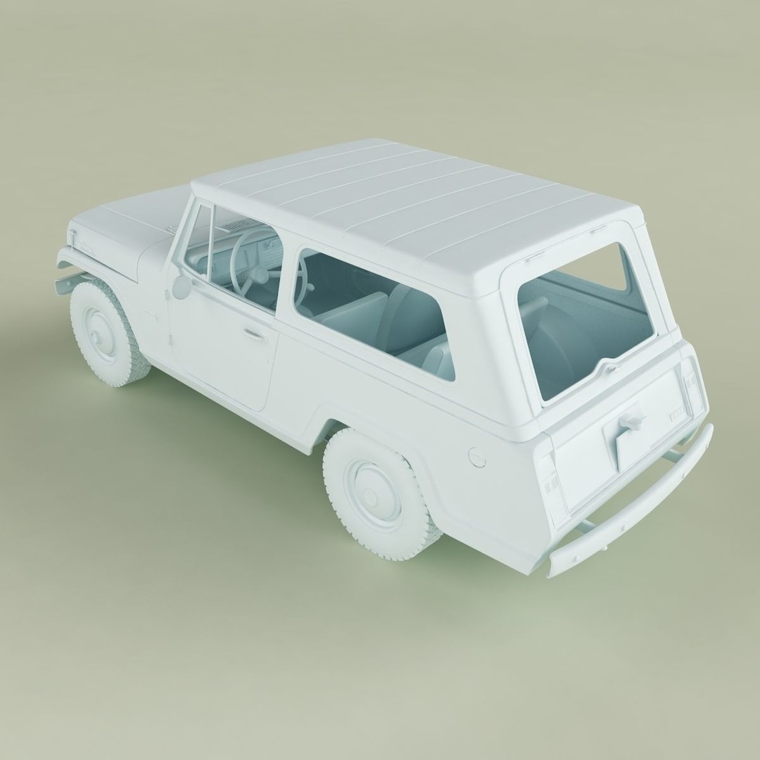 Jeepster Commando C101 3D Model – High Poly Antique Vehicle, FBX/OBJ - View 16