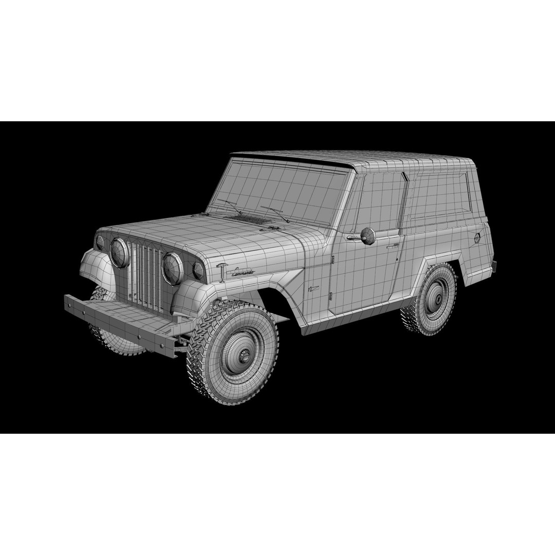 Jeepster Commando C101 3D Model – High Poly Antique Vehicle, FBX/OBJ - View 19