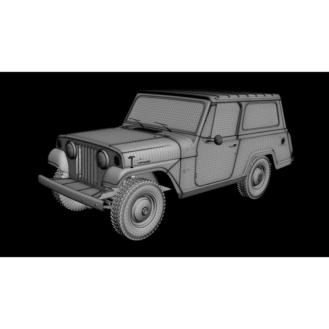 Jeepster Commando C101 3D Model – High Poly Antique Vehicle, FBX/OBJ - View 20