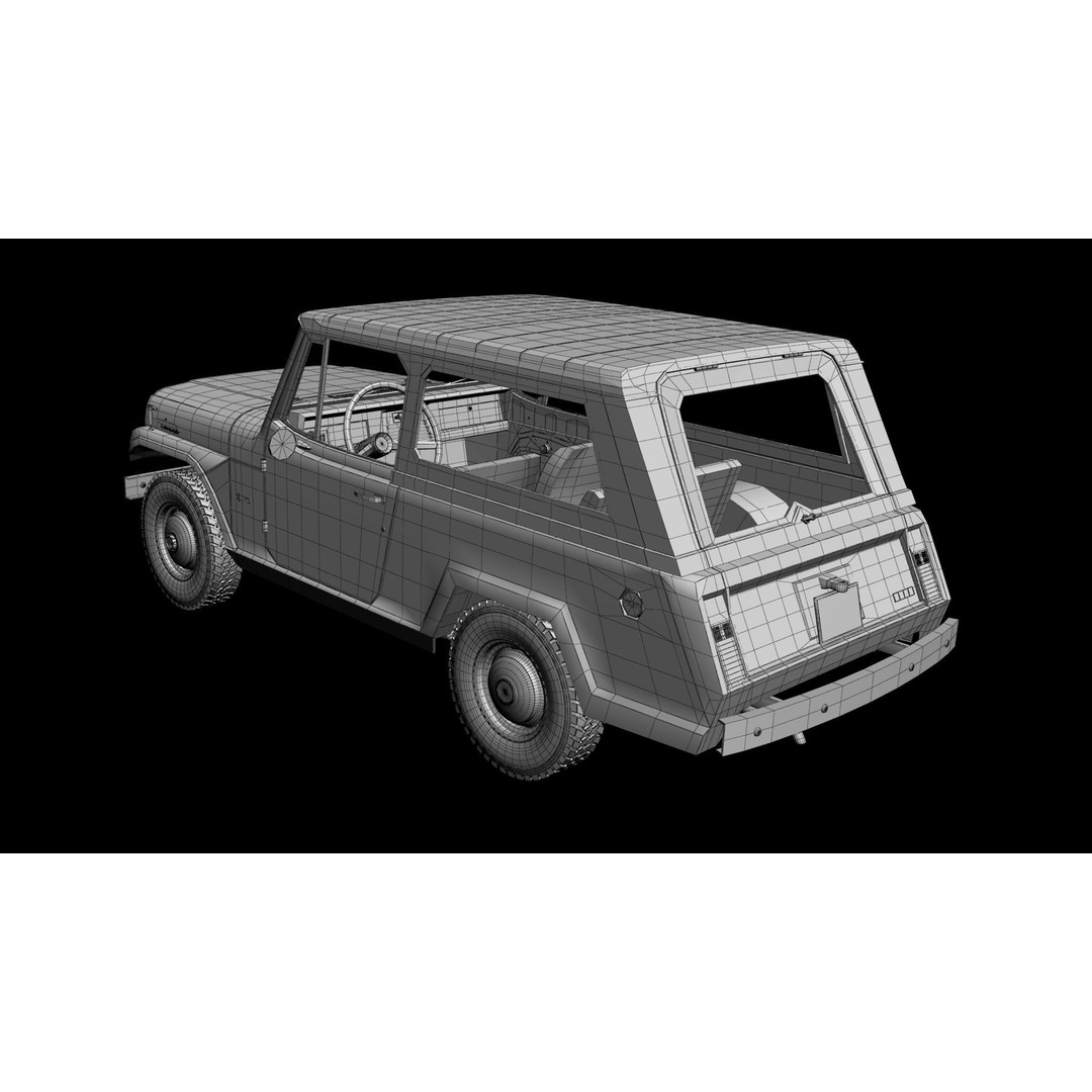 Jeepster Commando C101 3D Model – High Poly Antique Vehicle, FBX/OBJ - View 21