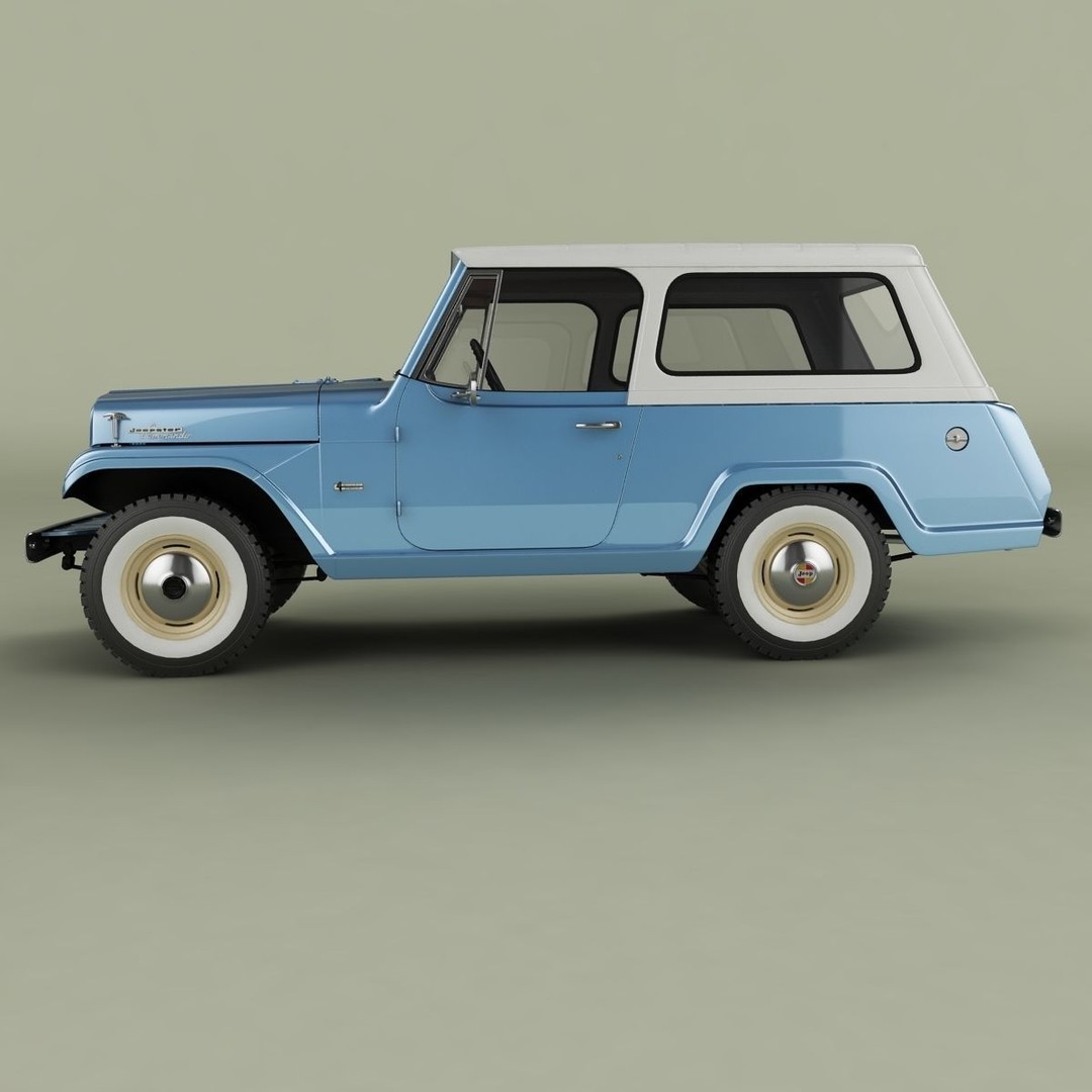 Jeepster Commando C101 3D Model – High Poly Antique Vehicle, FBX/OBJ - View 3