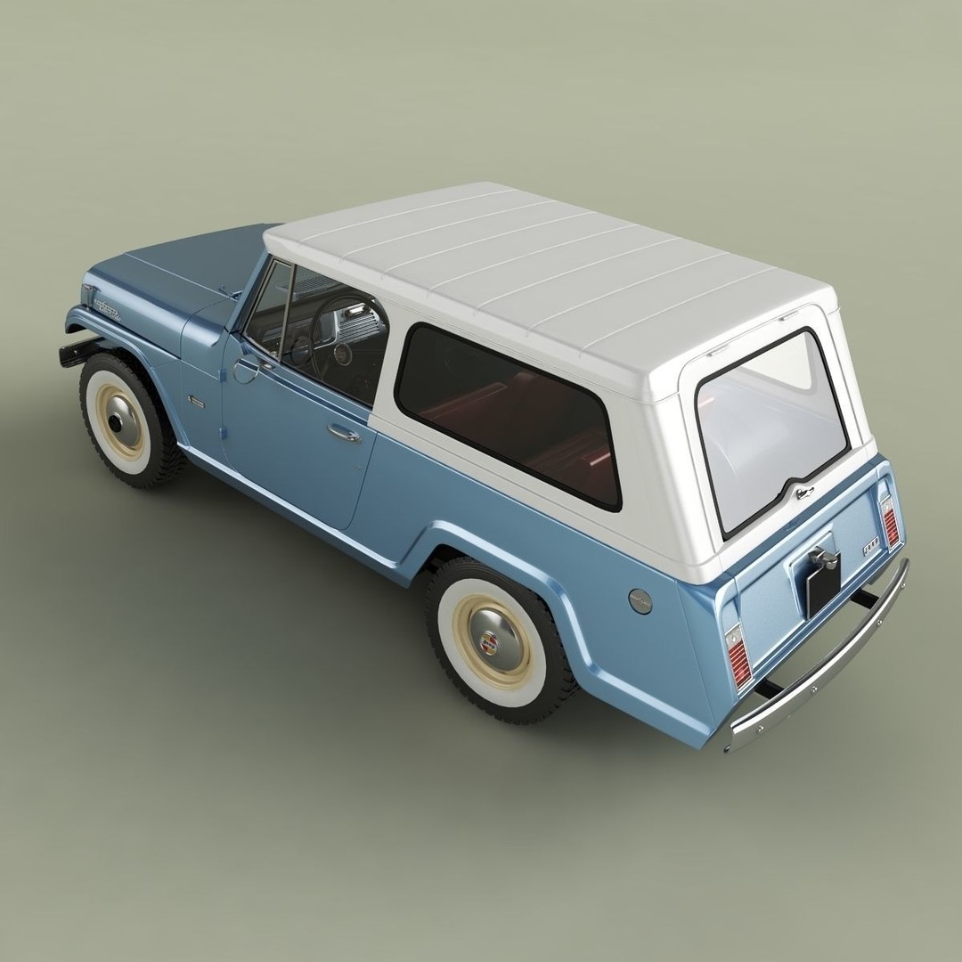 Jeepster Commando C101 3D Model – High Poly Antique Vehicle, FBX/OBJ - View 9