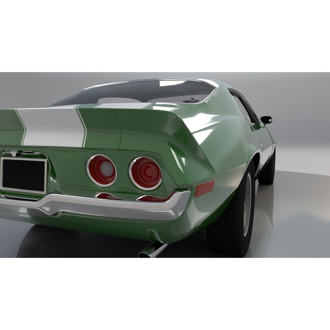 Chevrolet Camaro RS 1970 3D Model – High Poly Antique Car, FBX, OBJ - View 11