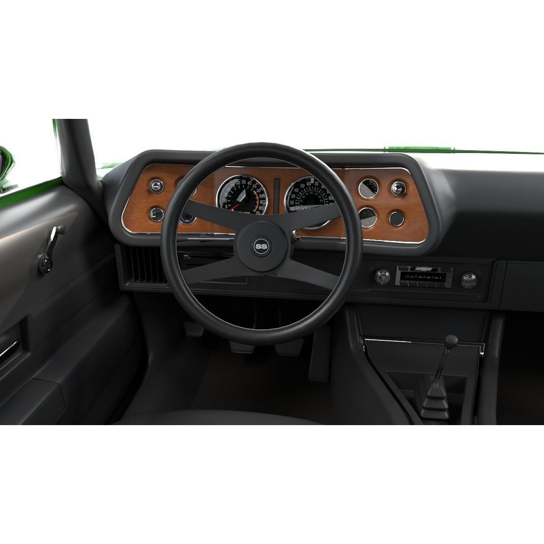 Chevrolet Camaro RS 1970 3D Model – High Poly Antique Car, FBX, OBJ - View 14