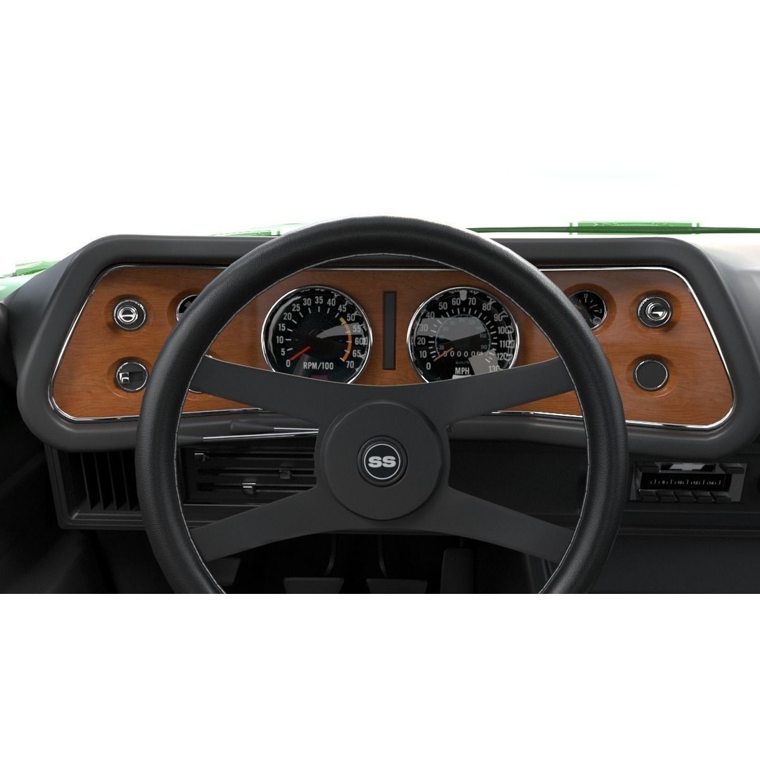 Chevrolet Camaro RS 1970 3D Model – High Poly Antique Car, FBX, OBJ - View 15