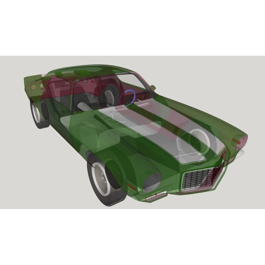 Chevrolet Camaro RS 1970 3D Model – High Poly Antique Car, FBX, OBJ - View 18