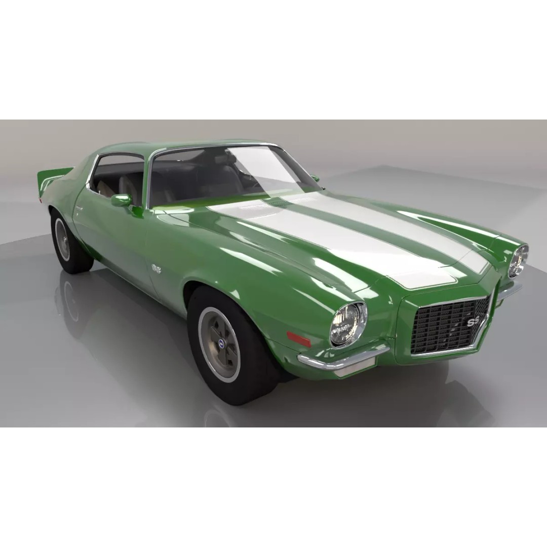 Chevrolet Camaro RS 1970 3D Model – High Poly Antique Car, FBX, OBJ - View 2