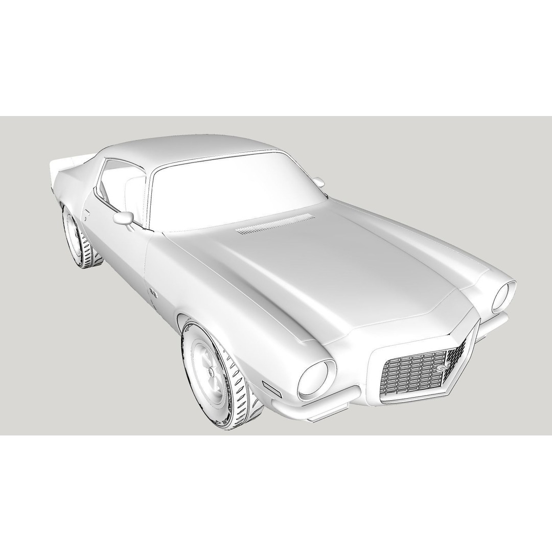 Chevrolet Camaro RS 1970 3D Model – High Poly Antique Car, FBX, OBJ - View 21