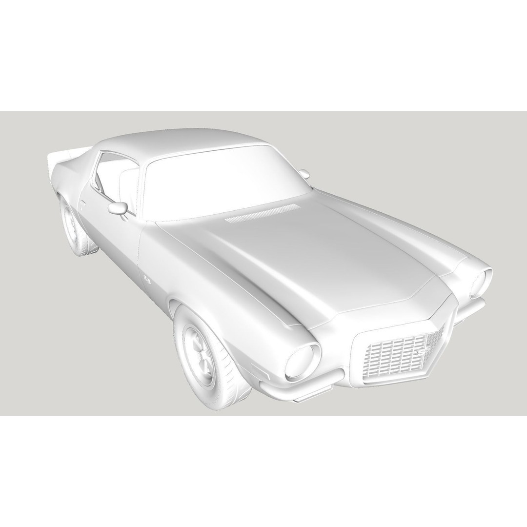 Chevrolet Camaro RS 1970 3D Model – High Poly Antique Car, FBX, OBJ - View 23