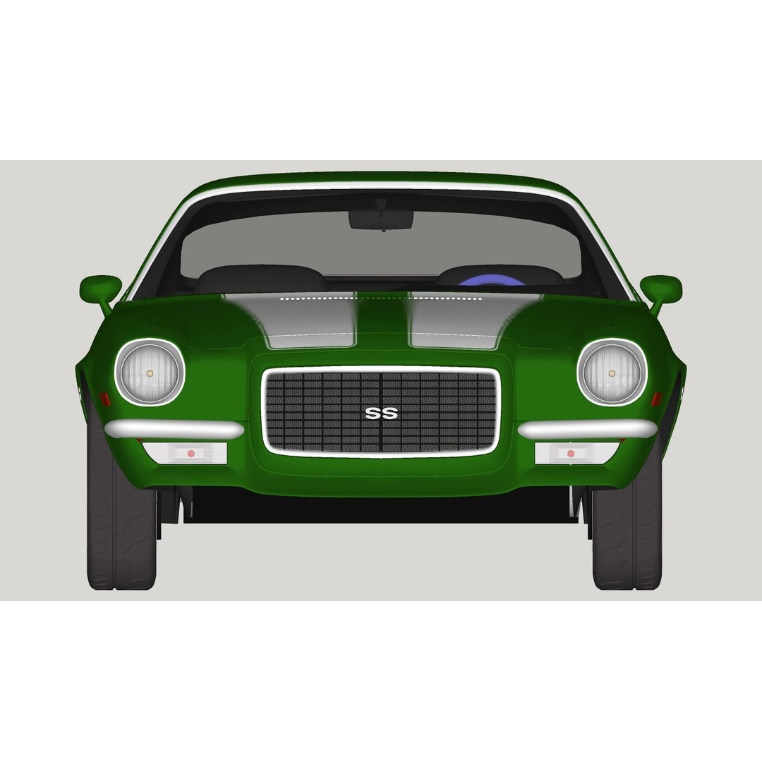 Chevrolet Camaro RS 1970 3D Model – High Poly Antique Car, FBX, OBJ - View 24