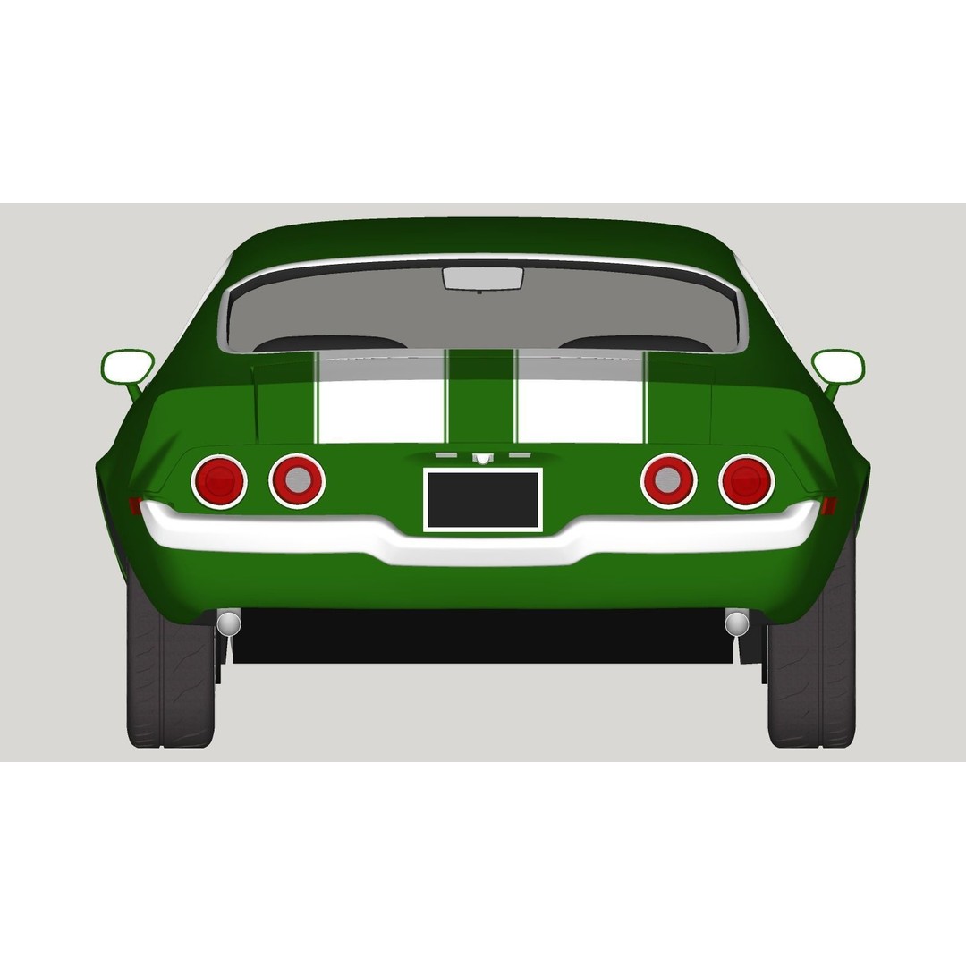 Chevrolet Camaro RS 1970 3D Model – High Poly Antique Car, FBX, OBJ - View 25