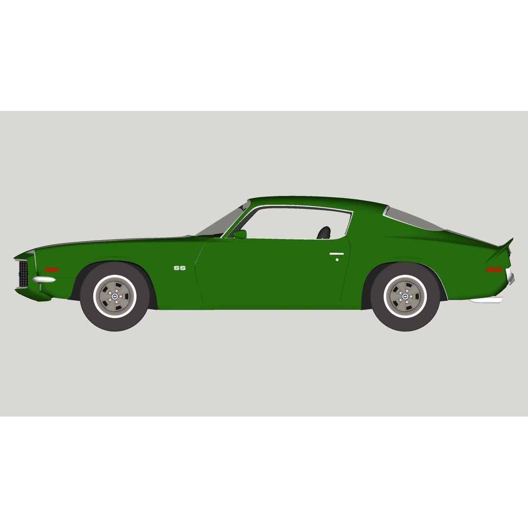 Chevrolet Camaro RS 1970 3D Model – High Poly Antique Car, FBX, OBJ - View 26