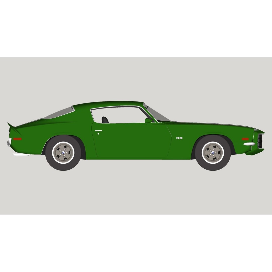 Chevrolet Camaro RS 1970 3D Model – High Poly Antique Car, FBX, OBJ - View 27
