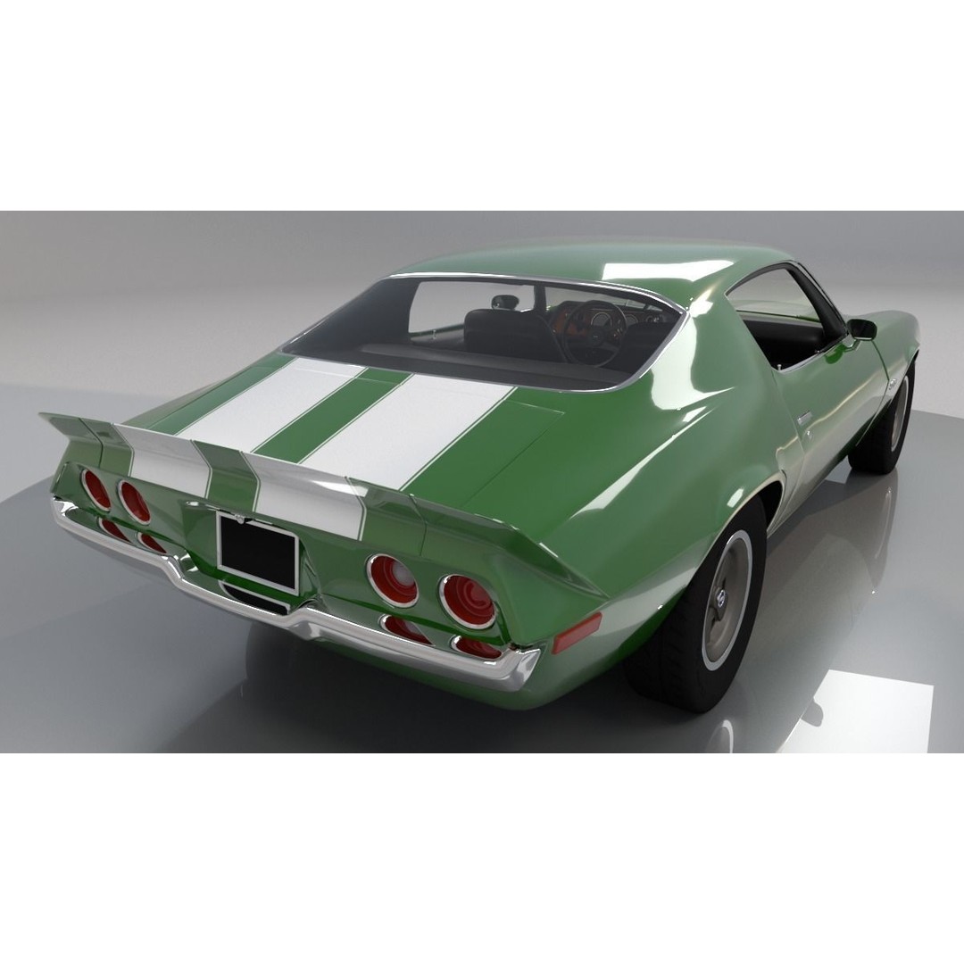Chevrolet Camaro RS 1970 3D Model – High Poly Antique Car, FBX, OBJ - View 3