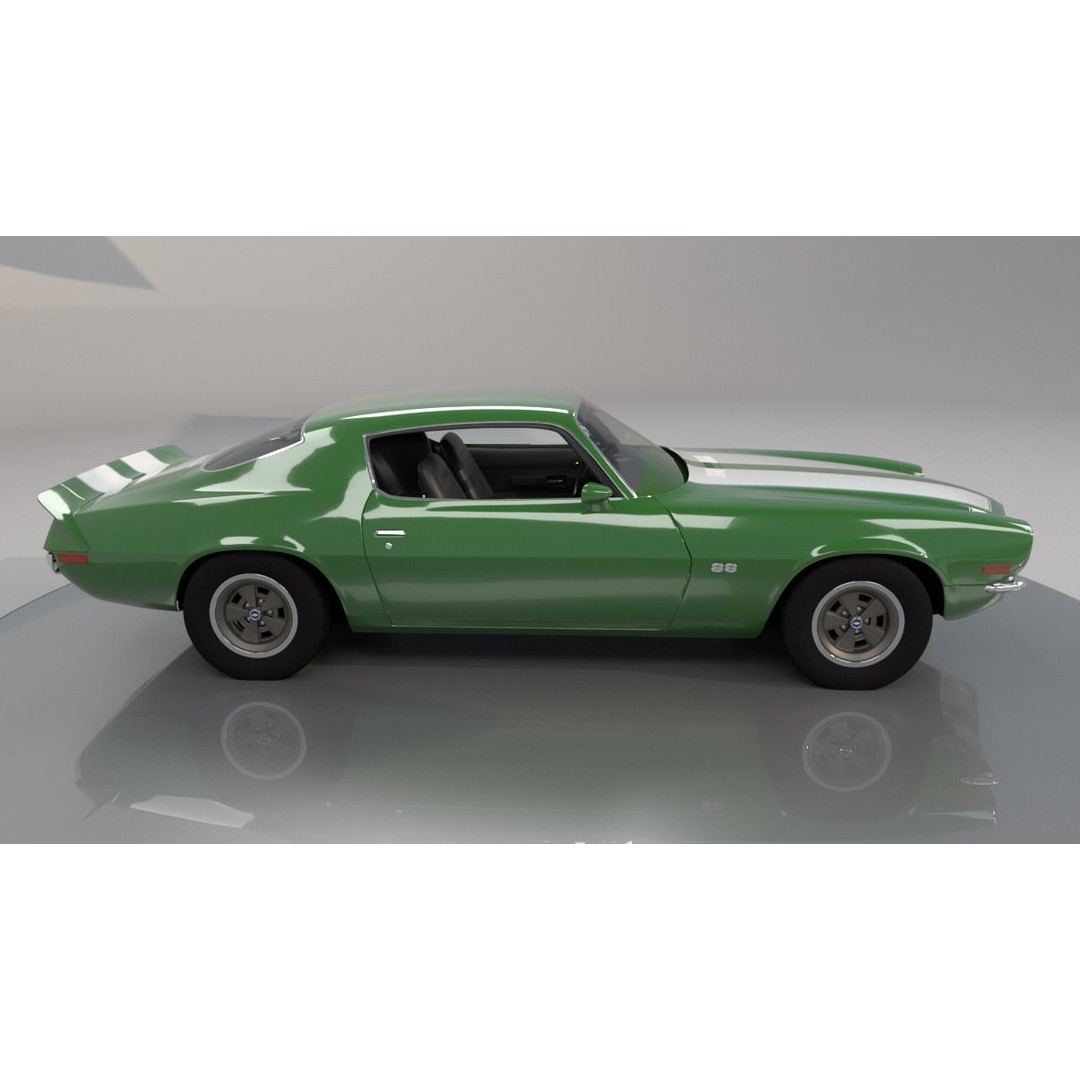 Chevrolet Camaro RS 1970 3D Model – High Poly Antique Car, FBX, OBJ - View 4