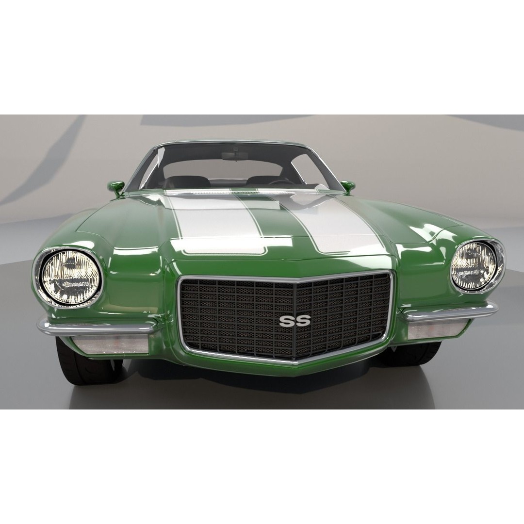 Chevrolet Camaro RS 1970 3D Model – High Poly Antique Car, FBX, OBJ - View 5