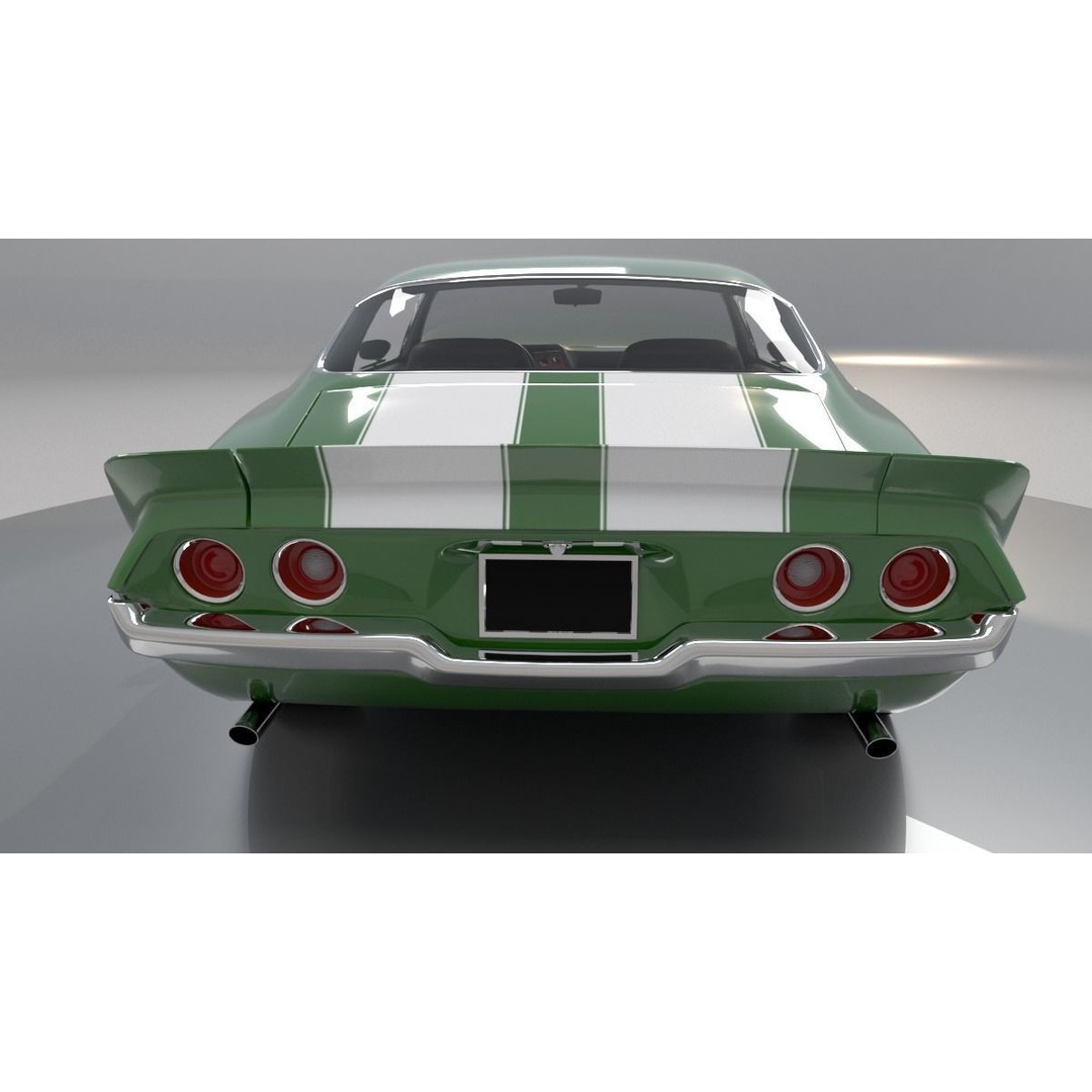 Chevrolet Camaro RS 1970 3D Model – High Poly Antique Car, FBX, OBJ - View 6