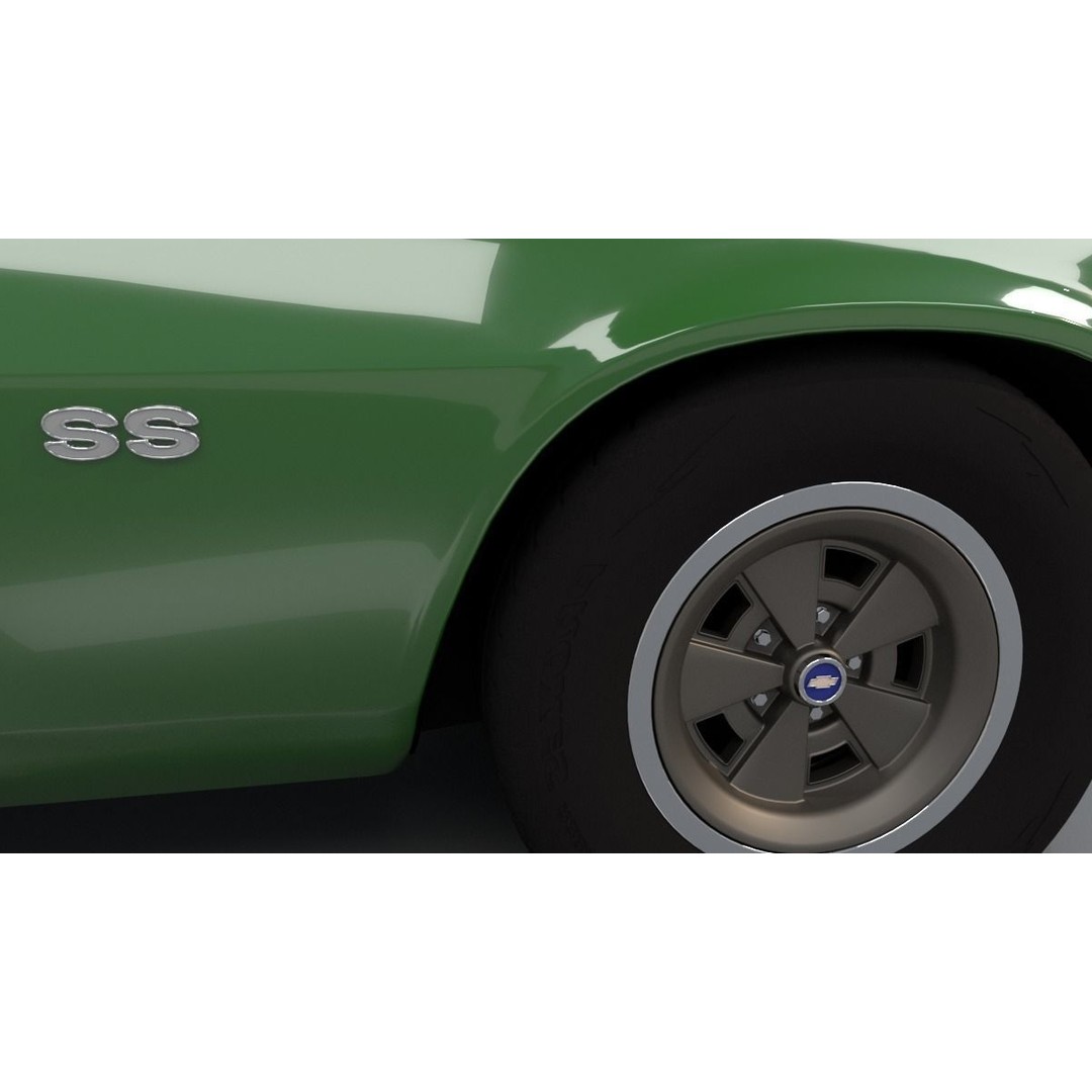 Chevrolet Camaro RS 1970 3D Model – High Poly Antique Car, FBX, OBJ - View 8