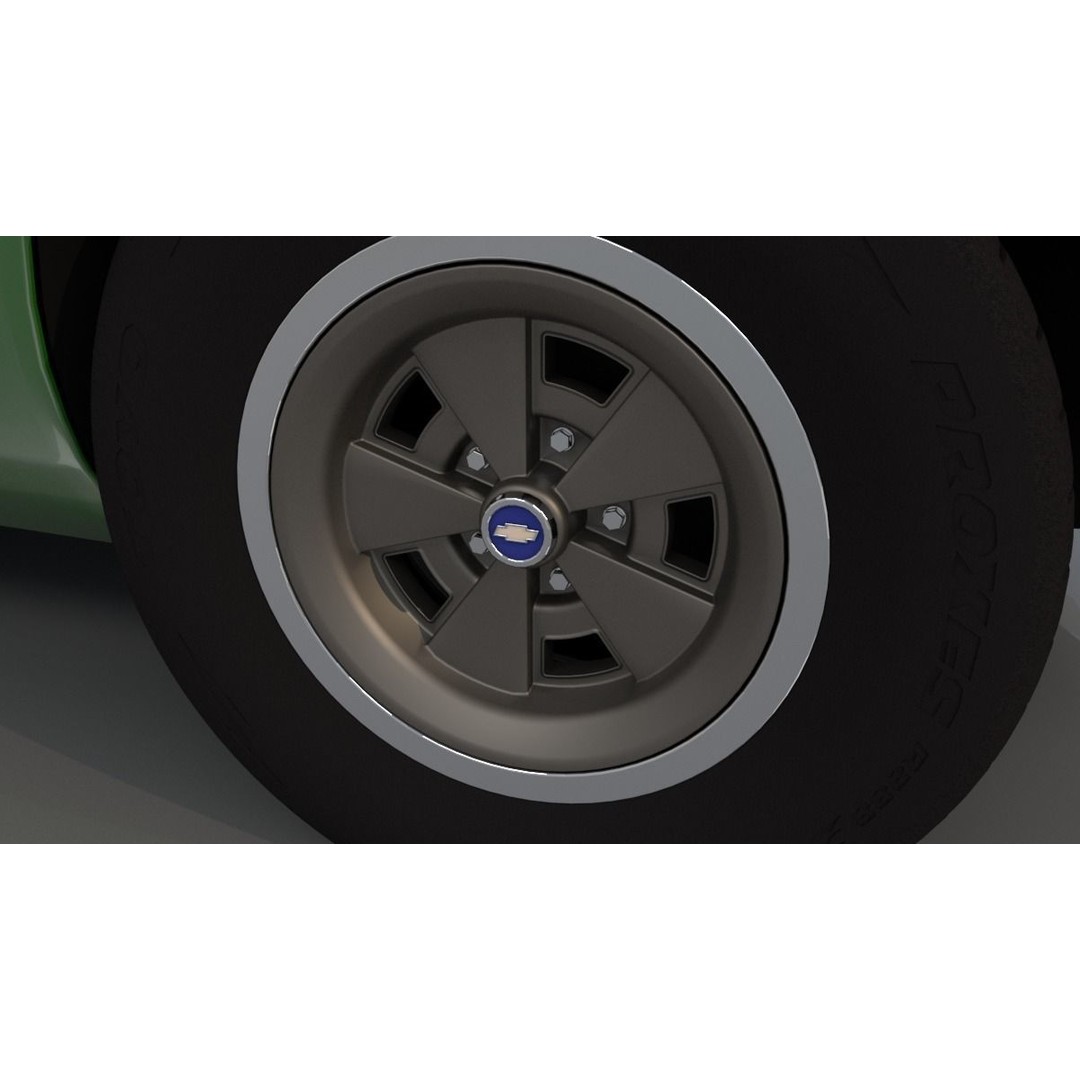 Chevrolet Camaro RS 1970 3D Model – High Poly Antique Car, FBX, OBJ - View 9