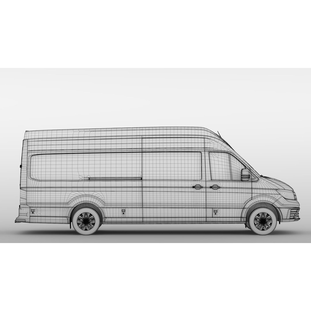 WV Crafter Van L4H3 2017 3D Model – High Poly Vehicle Asset, FBX - View 20