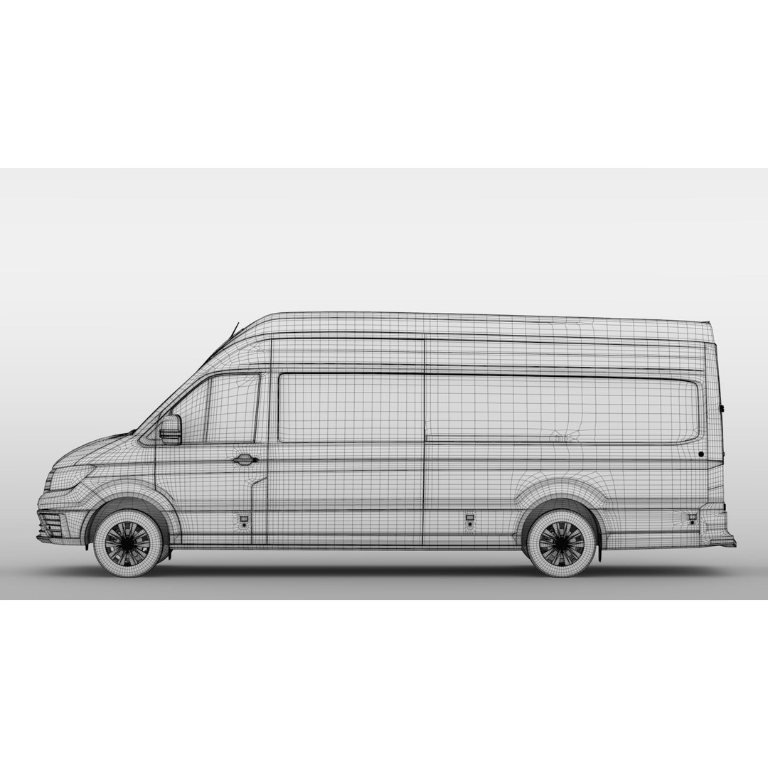 WV Crafter Van L4H3 2017 3D Model – High Poly Vehicle Asset, FBX - View 21