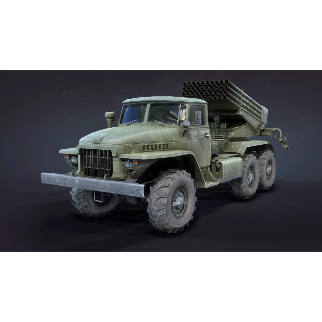 BM-21 Grad 3D Model – Low Poly Game Ready Military Vehicle, FBX - View 2