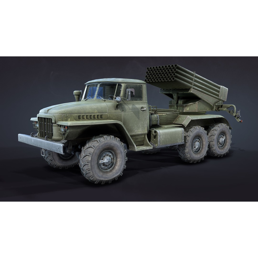 BM-21 Grad 3D Model – Low Poly Game Ready Military Vehicle, FBX - View 3