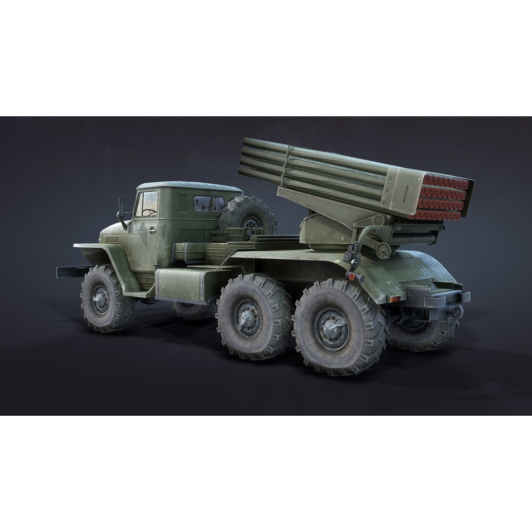 BM-21 Grad 3D Model – Low Poly Game Ready Military Vehicle, FBX - View 5