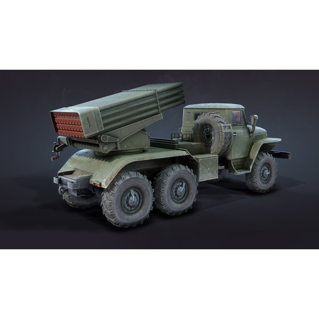 BM-21 Grad 3D Model – Low Poly Game Ready Military Vehicle, FBX - View 6
