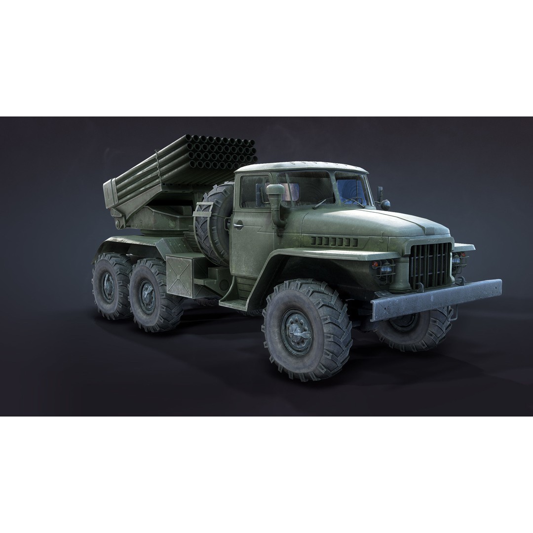 BM-21 Grad 3D Model – Low Poly Game Ready Military Vehicle, FBX - View 8