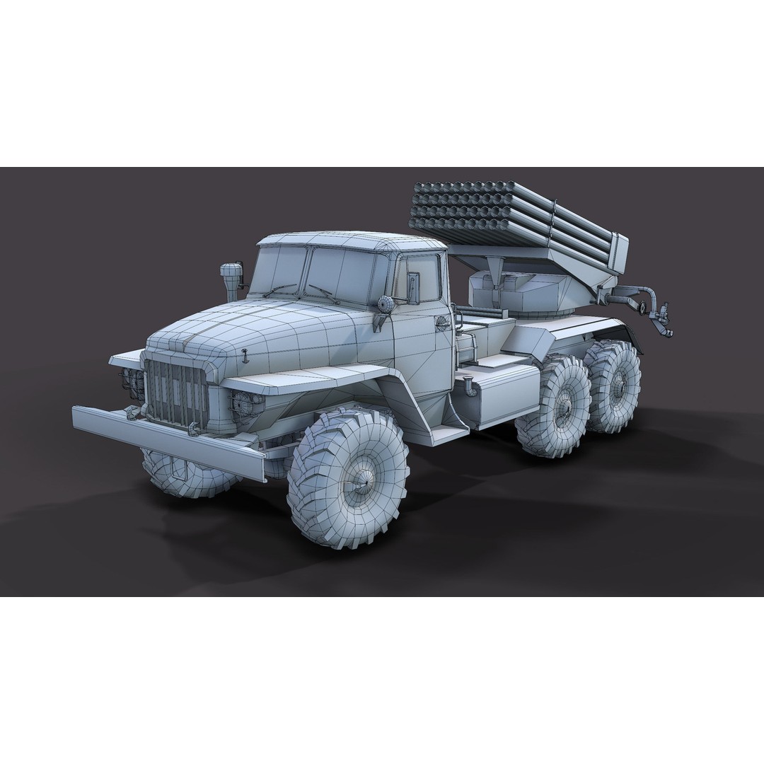 BM-21 Grad 3D Model – Low Poly Game Ready Military Vehicle, FBX - View 9