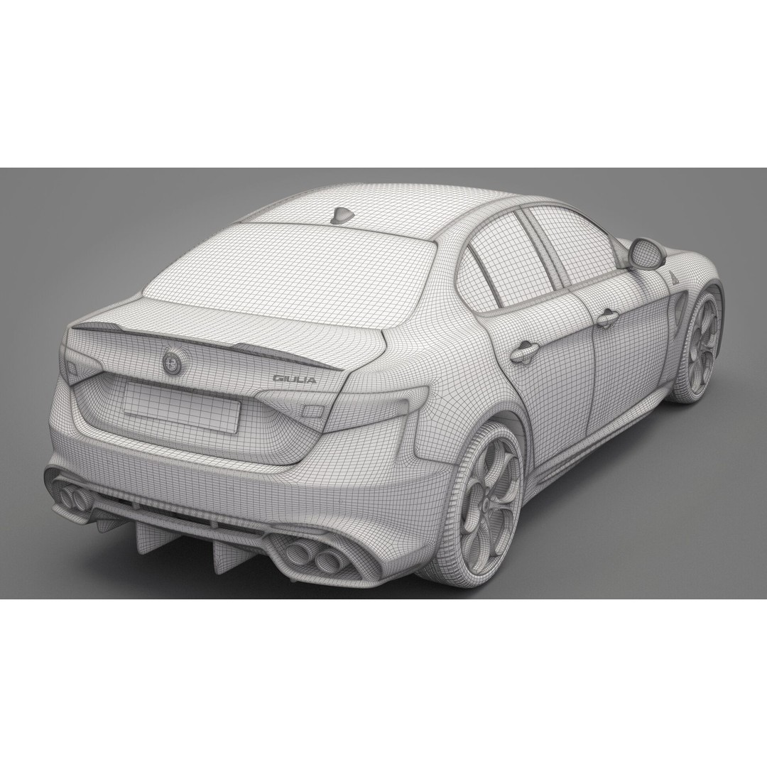 Alfa Romeo Giulia 3D Model – High Poly Sport Car, FBX, OBJ