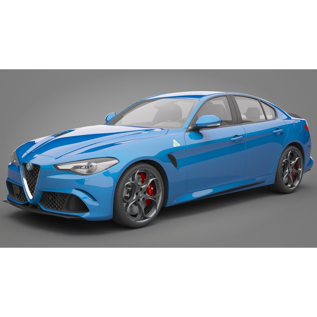 Alfa Romeo Giulia 3D Model – High Poly Sport Car, FBX, OBJ - View 13