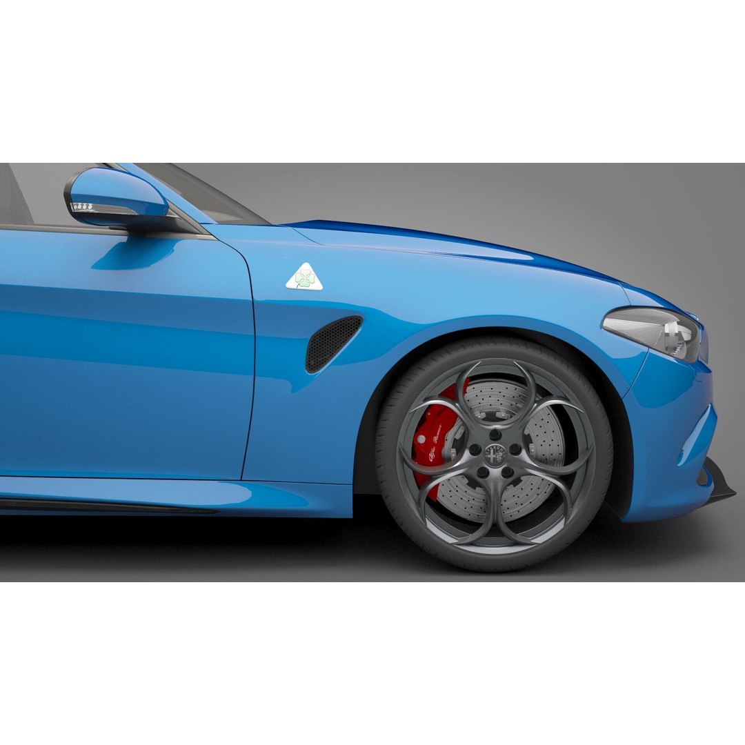 Alfa Romeo Giulia 3D Model – High Poly Sport Car, FBX, OBJ - View 14