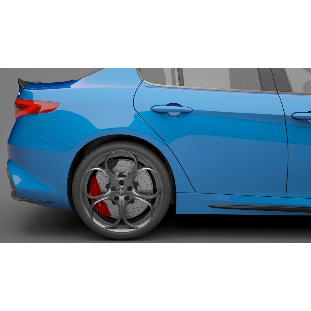 Alfa Romeo Giulia 3D Model – High Poly Sport Car, FBX, OBJ - View 15