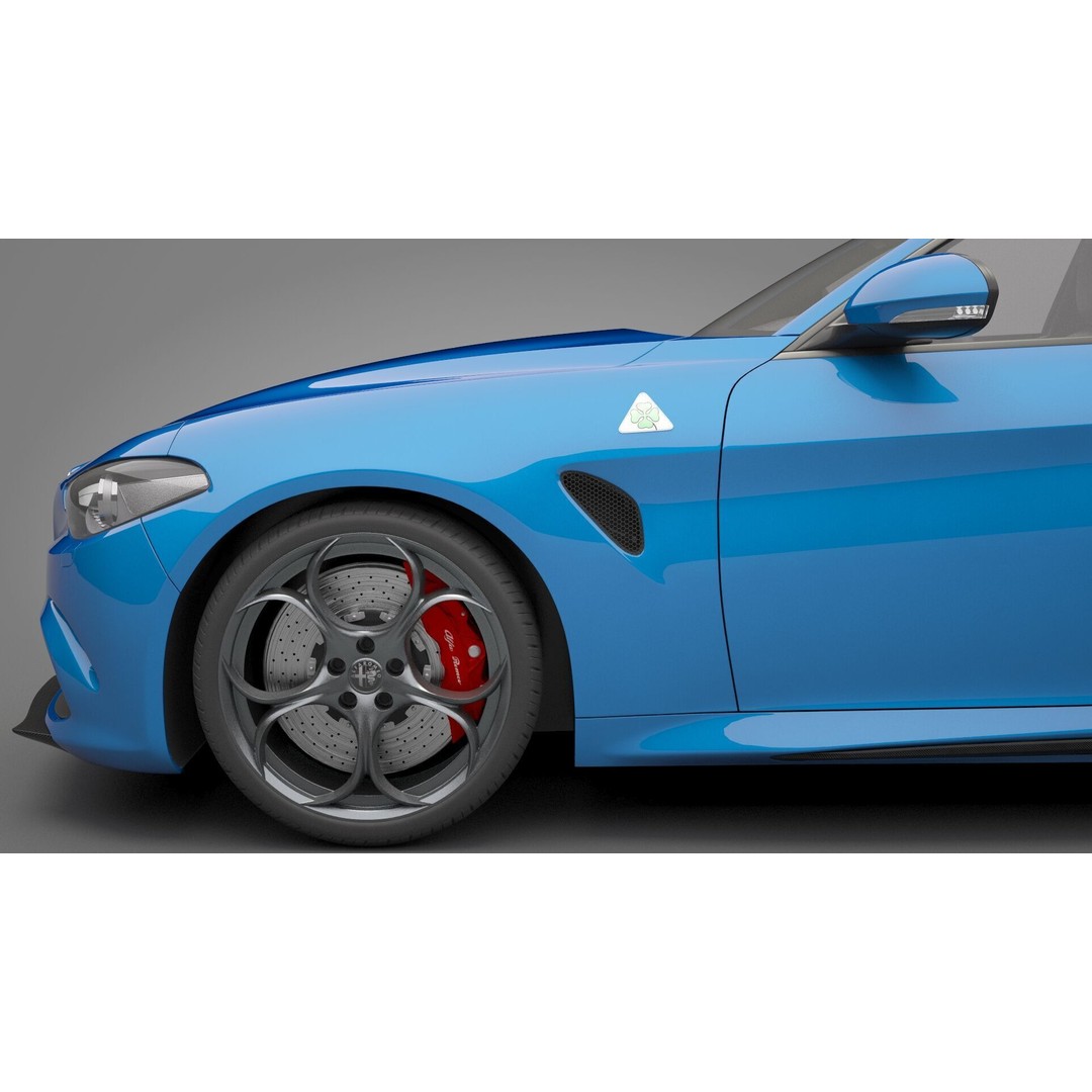 Alfa Romeo Giulia 3D Model – High Poly Sport Car, FBX, OBJ - View 16