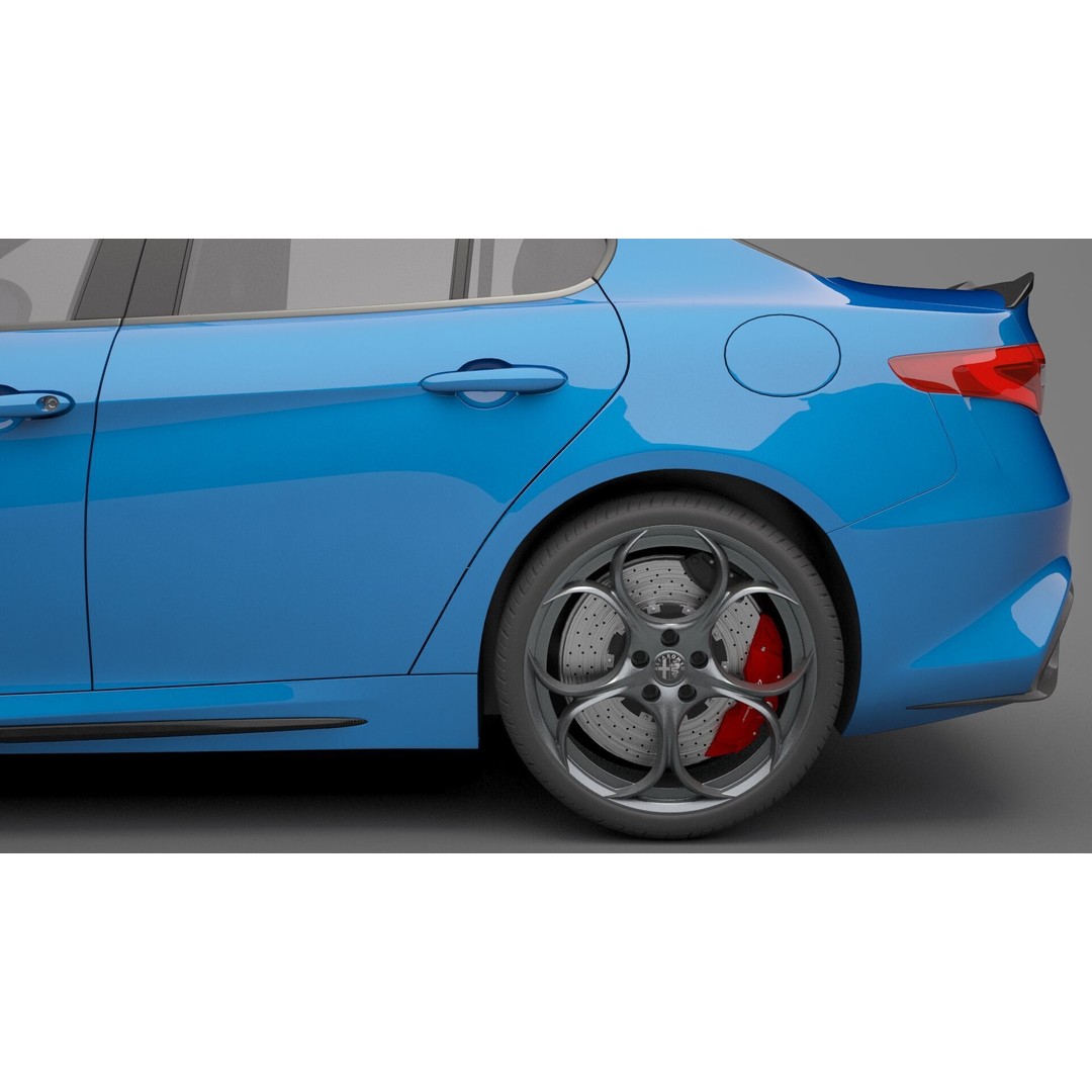 Alfa Romeo Giulia 3D Model – High Poly Sport Car, FBX, OBJ - View 17
