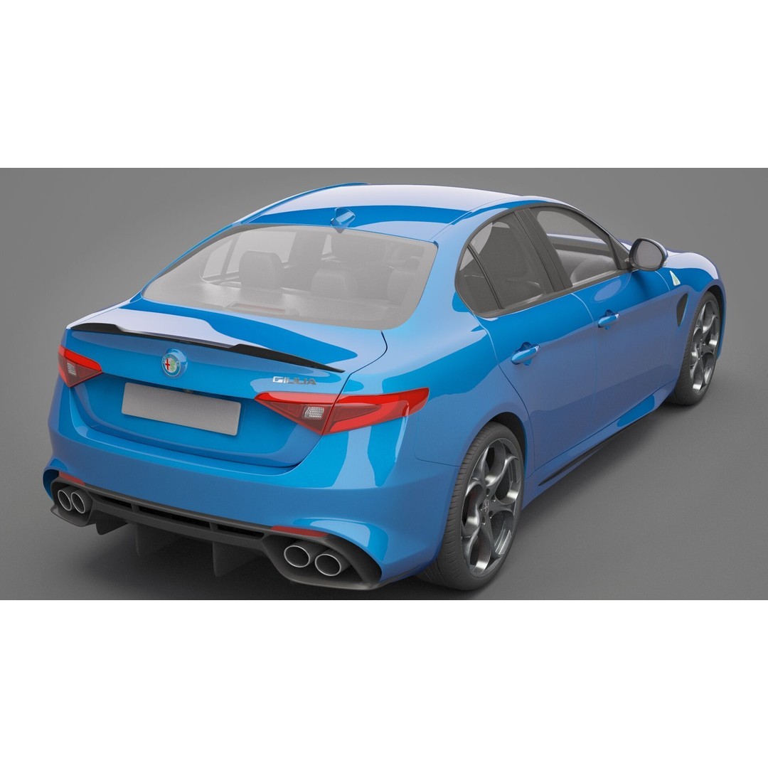 Alfa Romeo Giulia 3D Model – High Poly Sport Car, FBX, OBJ - View 19