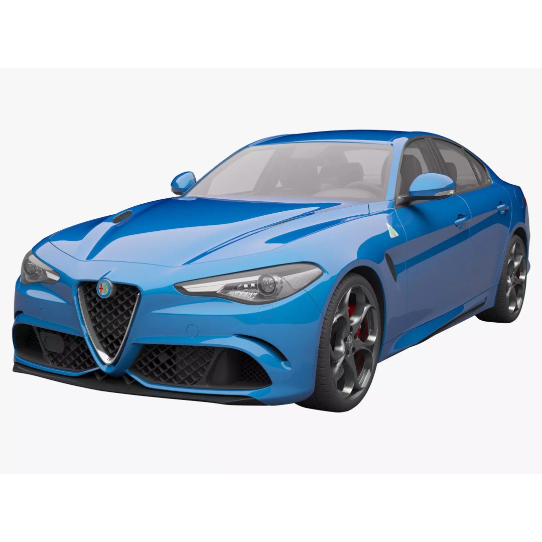 Alfa Romeo Giulia 3D Model – High Poly Sport Car, FBX, OBJ - View 2