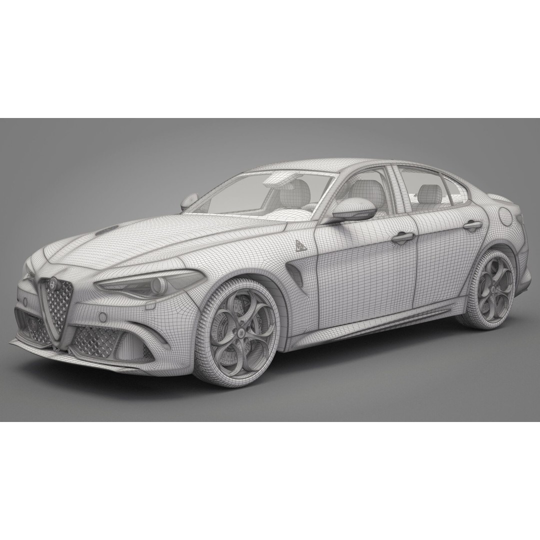 Alfa Romeo Giulia 3D Model – High Poly Sport Car, FBX, OBJ - View 20