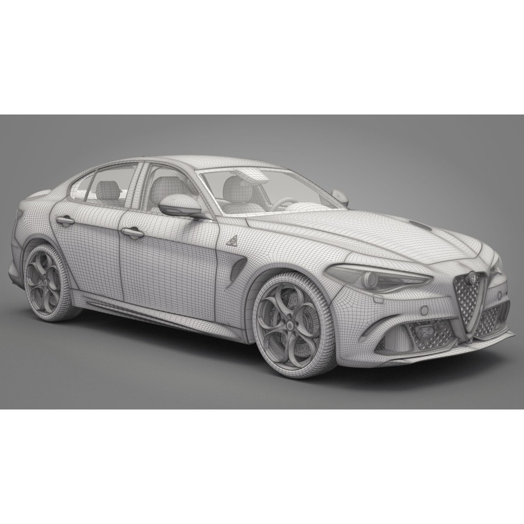 Alfa Romeo Giulia 3D Model – High Poly Sport Car, FBX, OBJ - View 21