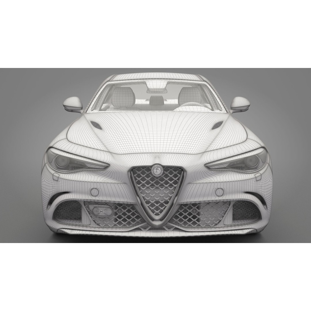 Alfa Romeo Giulia 3D Model – High Poly Sport Car, FBX, OBJ - View 24